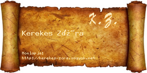 Kerekes Zóra névjegykártya
