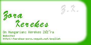 zora kerekes business card